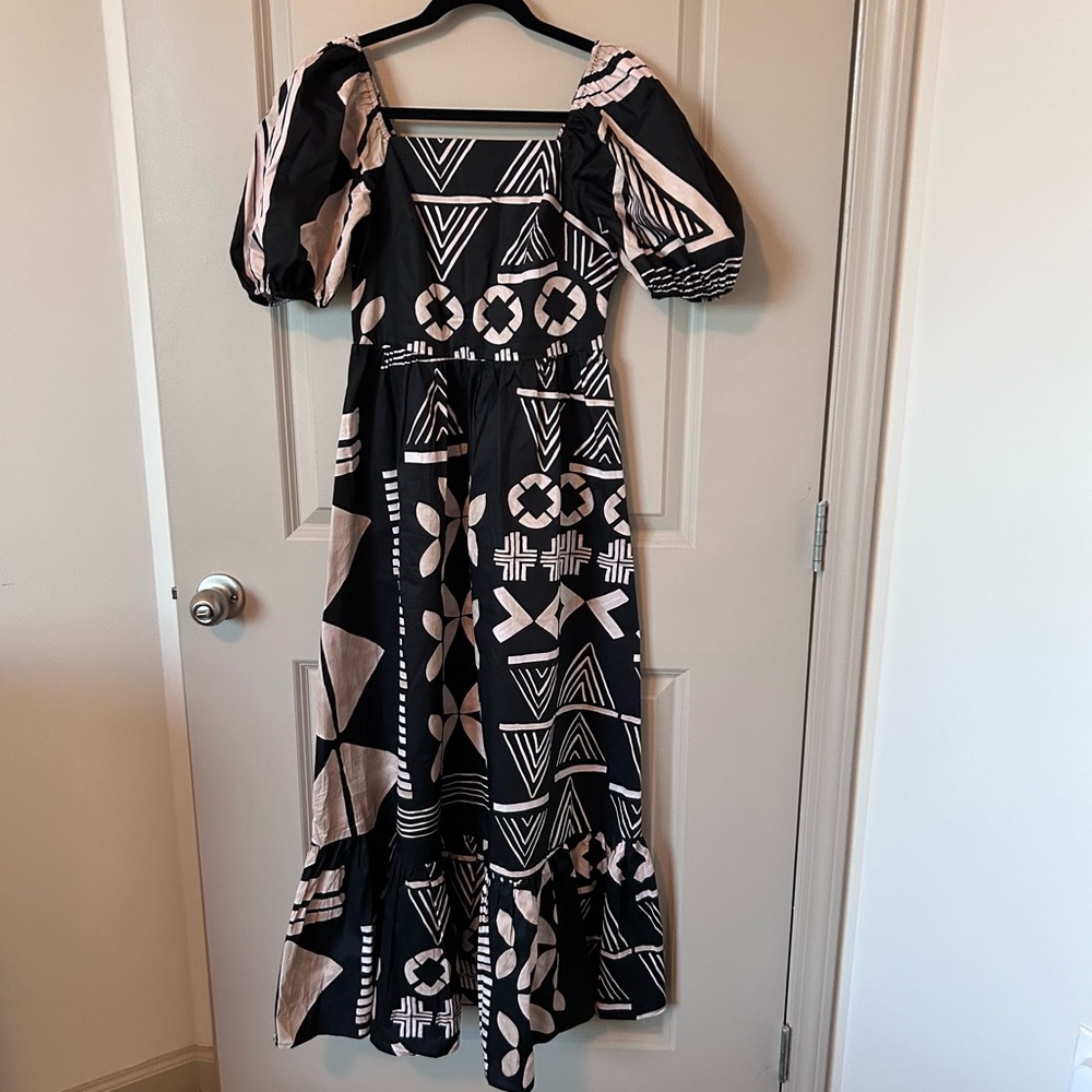 Geometric print maxi dress